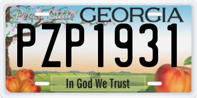 GA license plate PZP1931