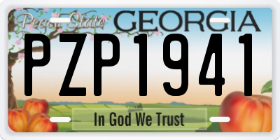GA license plate PZP1941