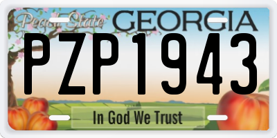 GA license plate PZP1943