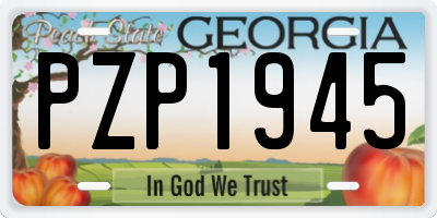 GA license plate PZP1945