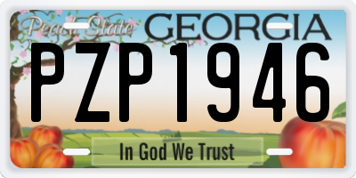GA license plate PZP1946