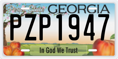 GA license plate PZP1947