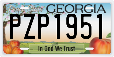 GA license plate PZP1951