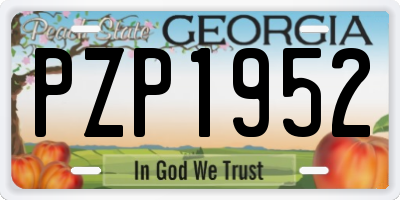 GA license plate PZP1952