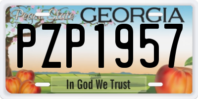 GA license plate PZP1957
