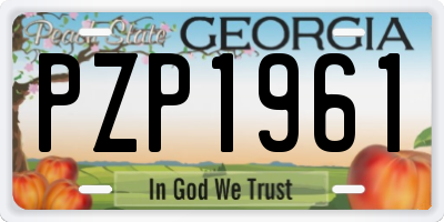 GA license plate PZP1961