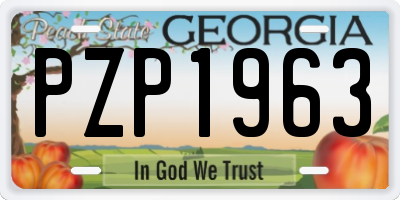 GA license plate PZP1963