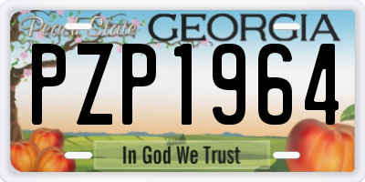 GA license plate PZP1964