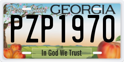GA license plate PZP1970