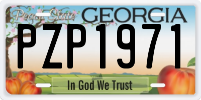 GA license plate PZP1971