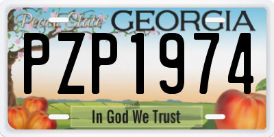 GA license plate PZP1974