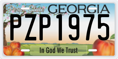 GA license plate PZP1975