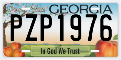 GA license plate PZP1976