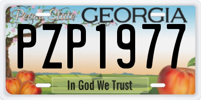 GA license plate PZP1977