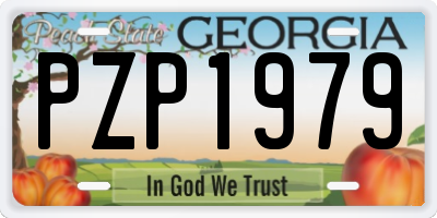 GA license plate PZP1979