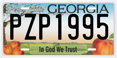 GA license plate PZP1995