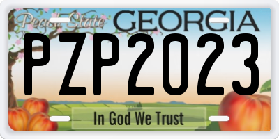 GA license plate PZP2023