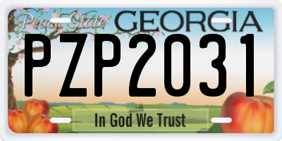 GA license plate PZP2031
