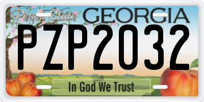 GA license plate PZP2032
