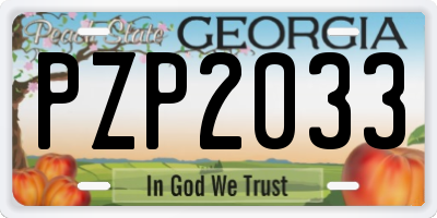 GA license plate PZP2033