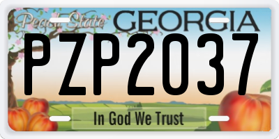 GA license plate PZP2037