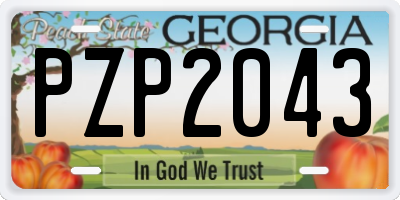 GA license plate PZP2043
