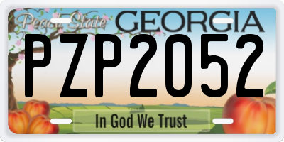 GA license plate PZP2052