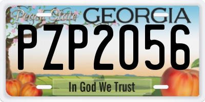 GA license plate PZP2056