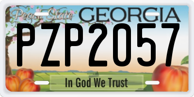 GA license plate PZP2057