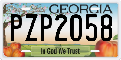 GA license plate PZP2058