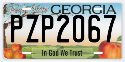 GA license plate PZP2067