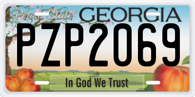 GA license plate PZP2069