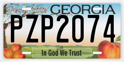 GA license plate PZP2074