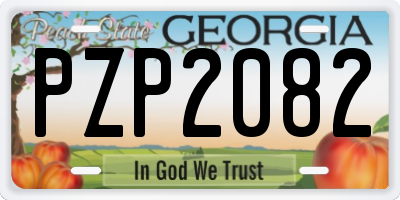 GA license plate PZP2082