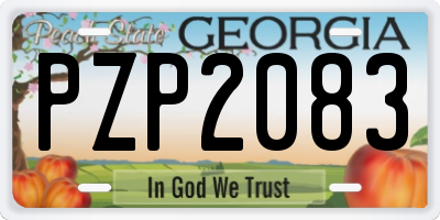 GA license plate PZP2083