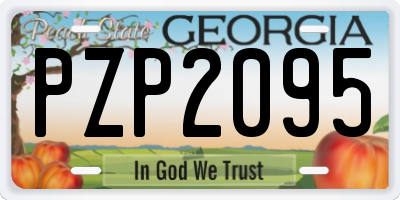 GA license plate PZP2095