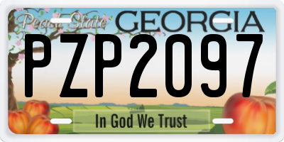 GA license plate PZP2097