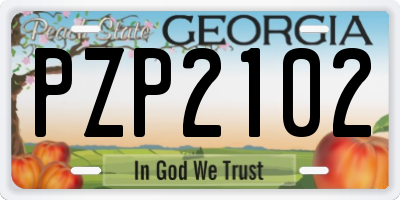 GA license plate PZP2102
