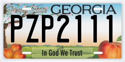 GA license plate PZP2111