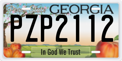 GA license plate PZP2112