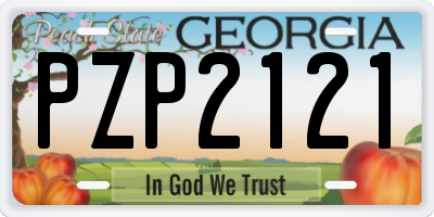 GA license plate PZP2121