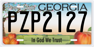 GA license plate PZP2127