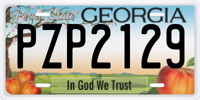 GA license plate PZP2129