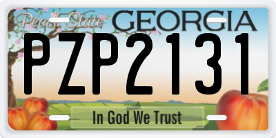 GA license plate PZP2131