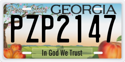 GA license plate PZP2147