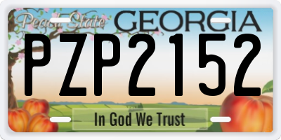 GA license plate PZP2152