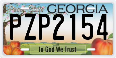 GA license plate PZP2154
