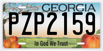 GA license plate PZP2159