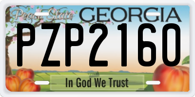 GA license plate PZP2160