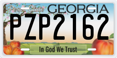 GA license plate PZP2162